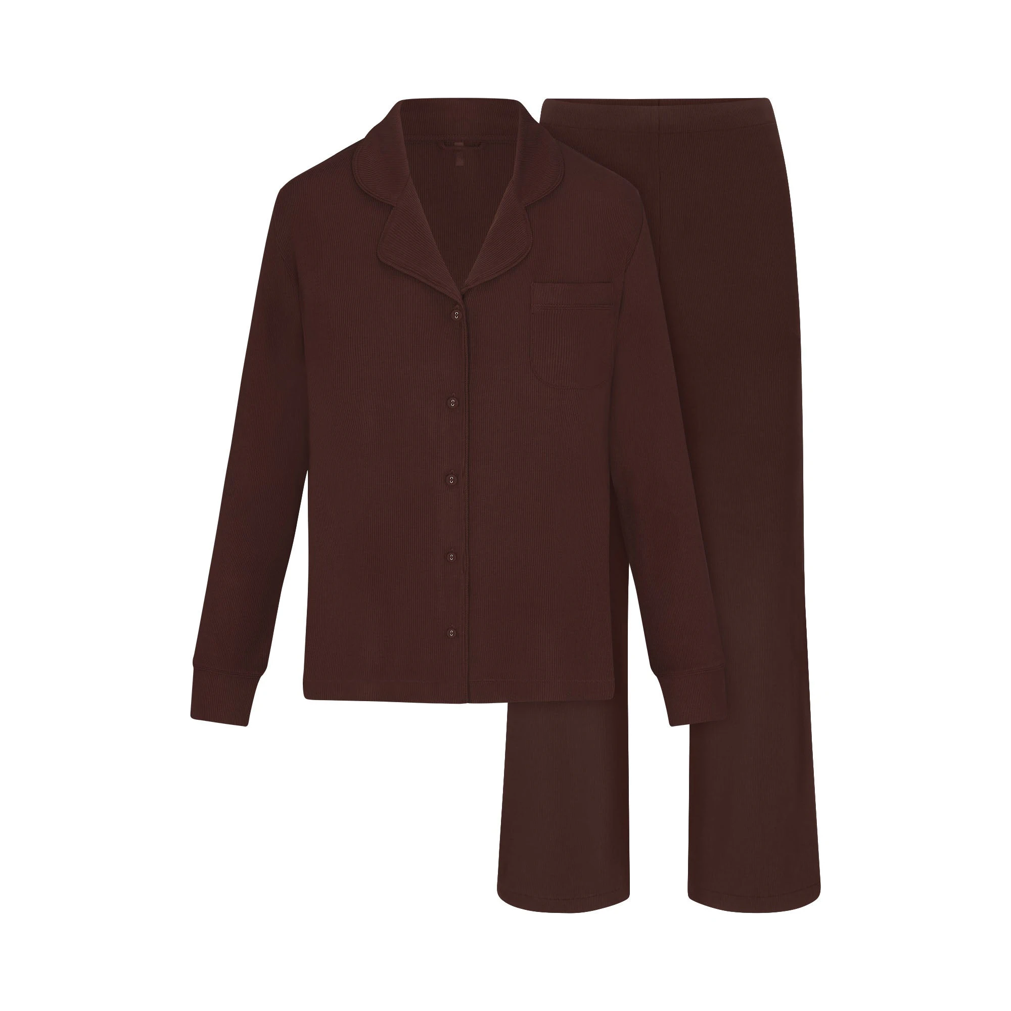 SOFT LOUNGE SLEEP SET | COCOA FLAT ON A WHITE BACKGROUND | FLT