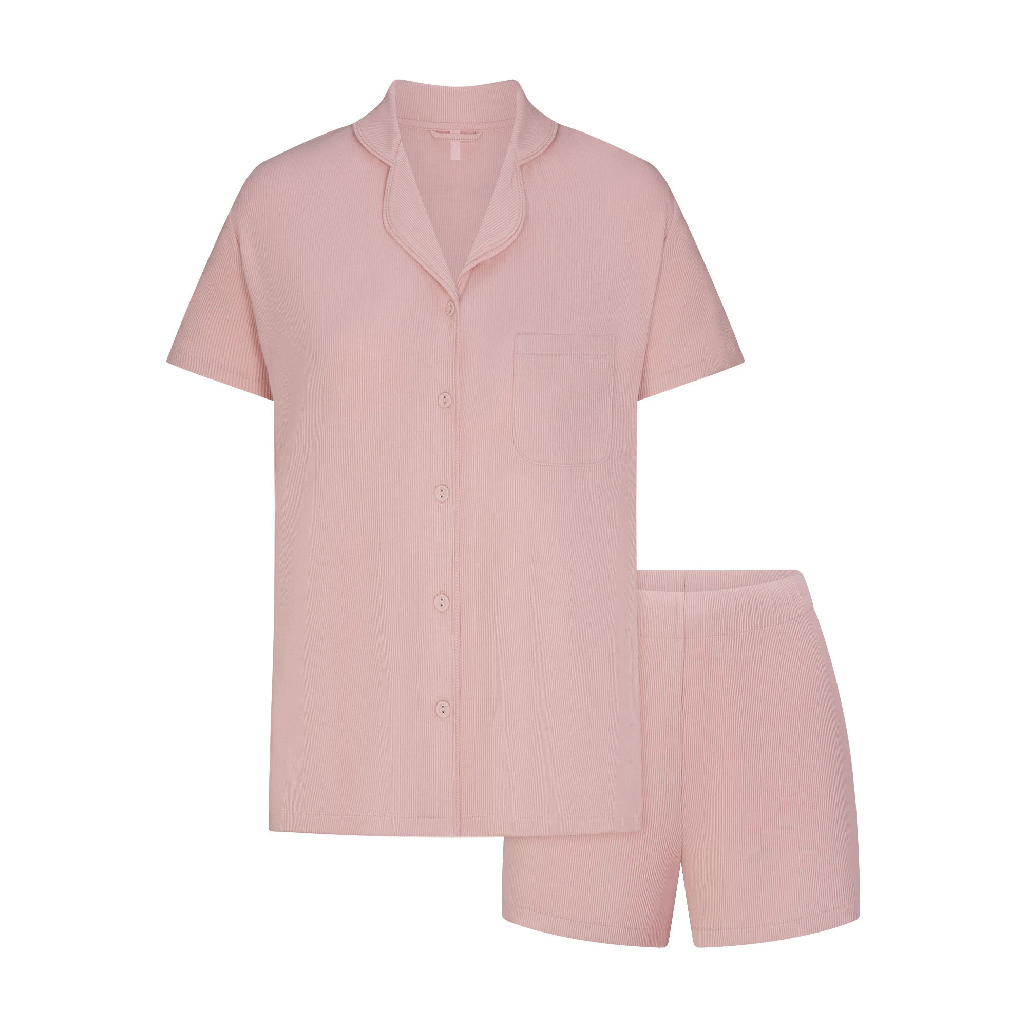 SOFT LOUNGE SHORT SLEEP SET | MORGANITE FLAT ON A WHITE BACKGROUND | FLT