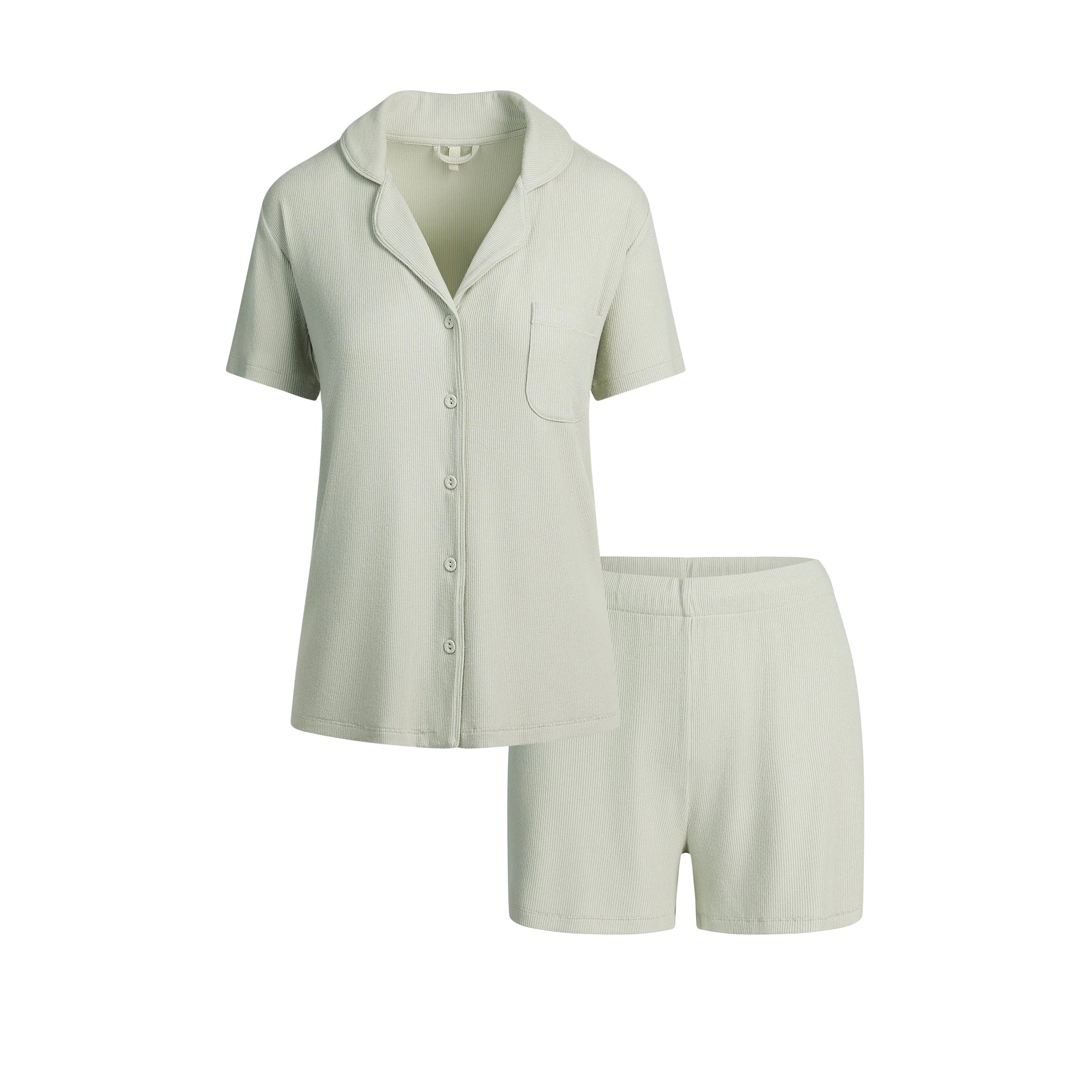 SOFT LOUNGE SHORT SLEEP SET | TALC FLAT ON A WHITE BACKGROUND | FLT