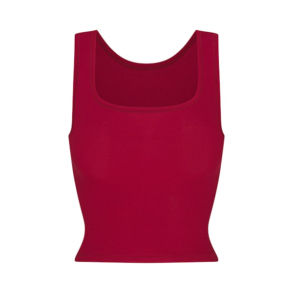 COTTON RIB TANK | BRICK FLAT ON A WHITE BACKGROUND | FLT