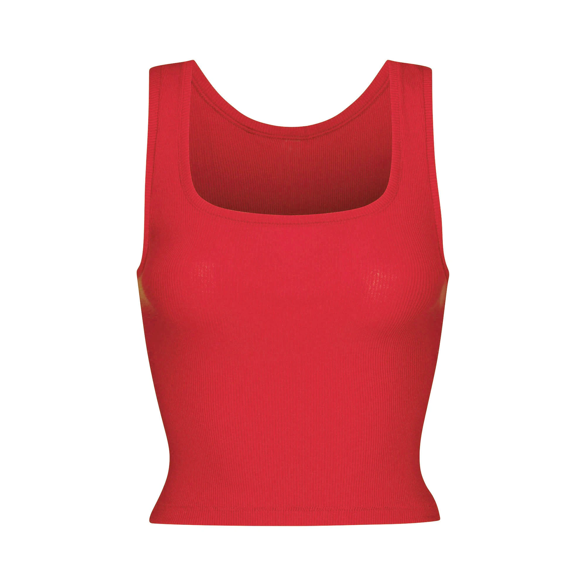 COTTON RIB TANK CRANBERRY FLAT ON A WHITE BACKGROUND | FLT | FLT