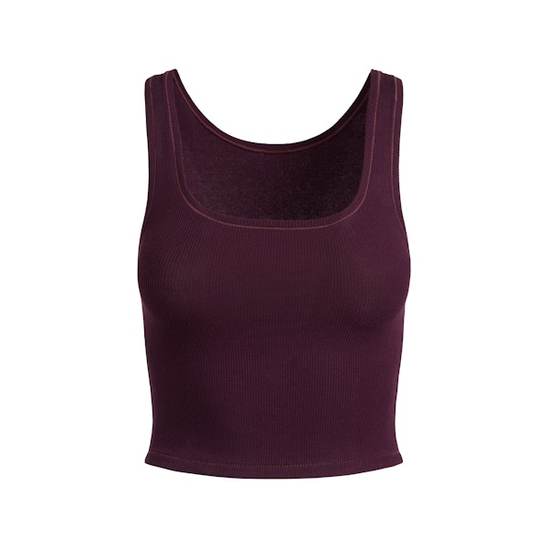 COTTON RIB TANK | CURRANT FLAT ON A WHITE BACKGROUND @ | FLT