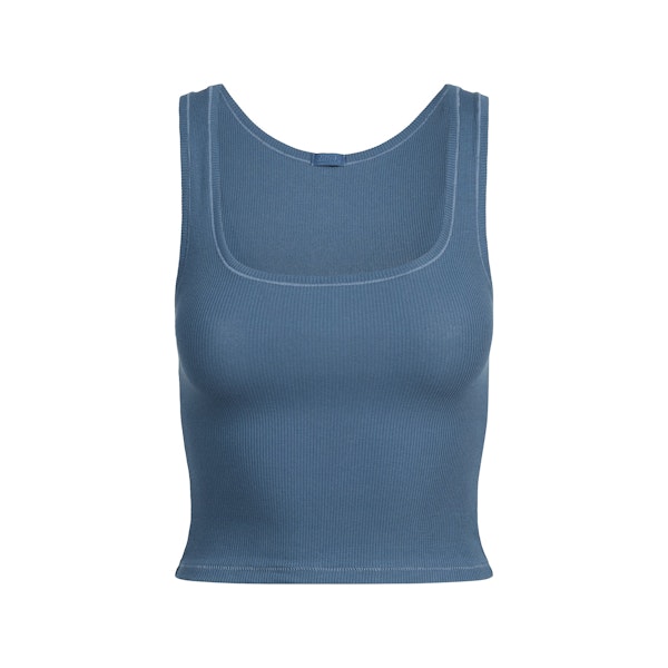 COTTON RIB TANK | HARBOR FLAT ON A WHITE BACKGROUND | FLT