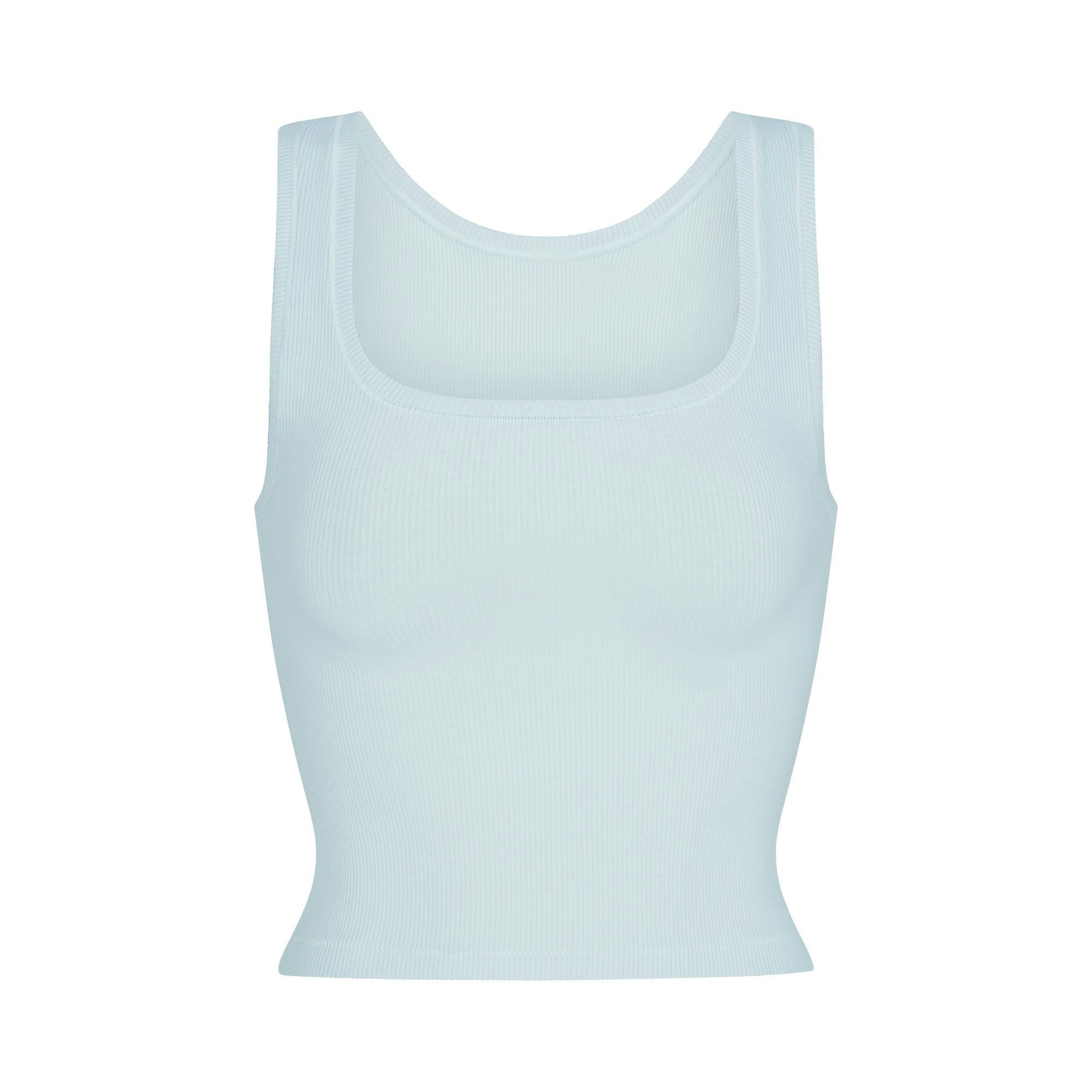 COTTON RIB TANK | OPAL FLAT ON A WHITE BACKGROUND | FLT