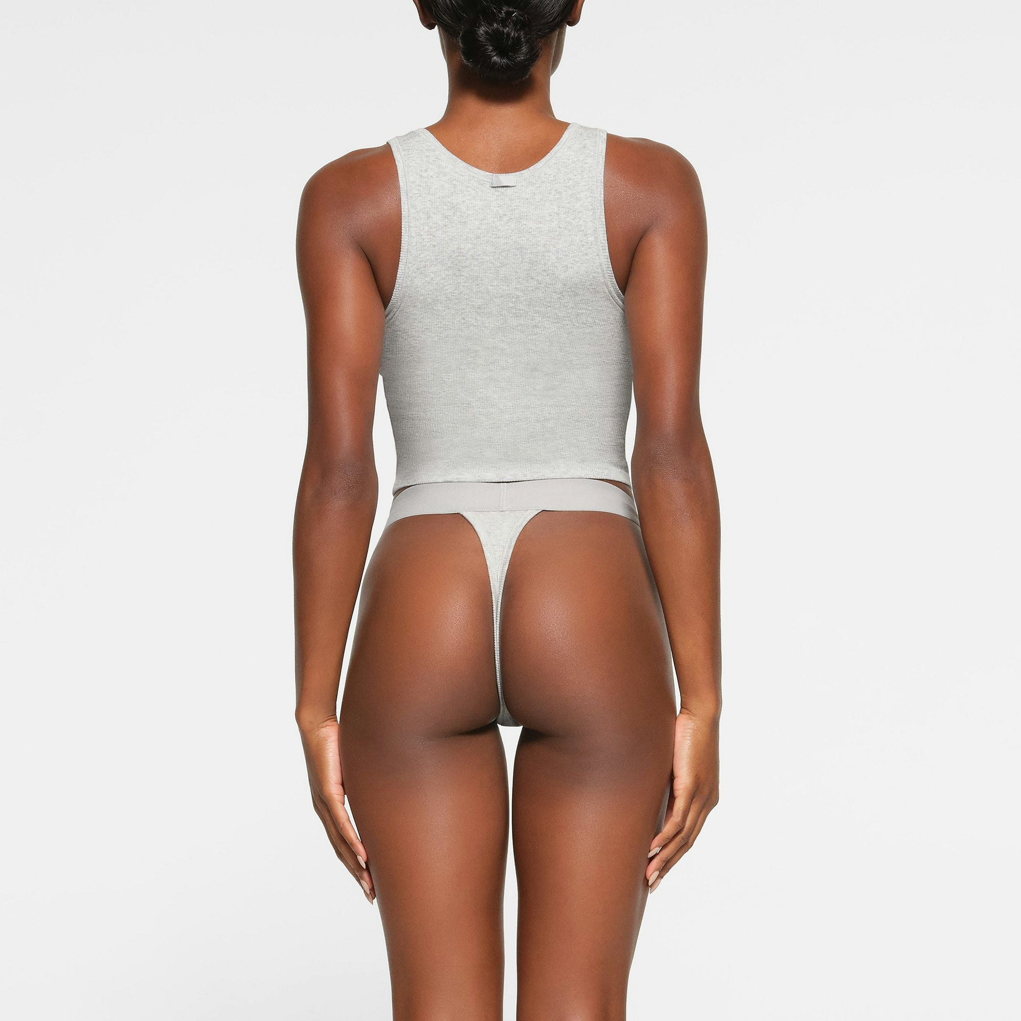 COTTON RIB TANK WORN BY A MODEL IN BACK VIEW