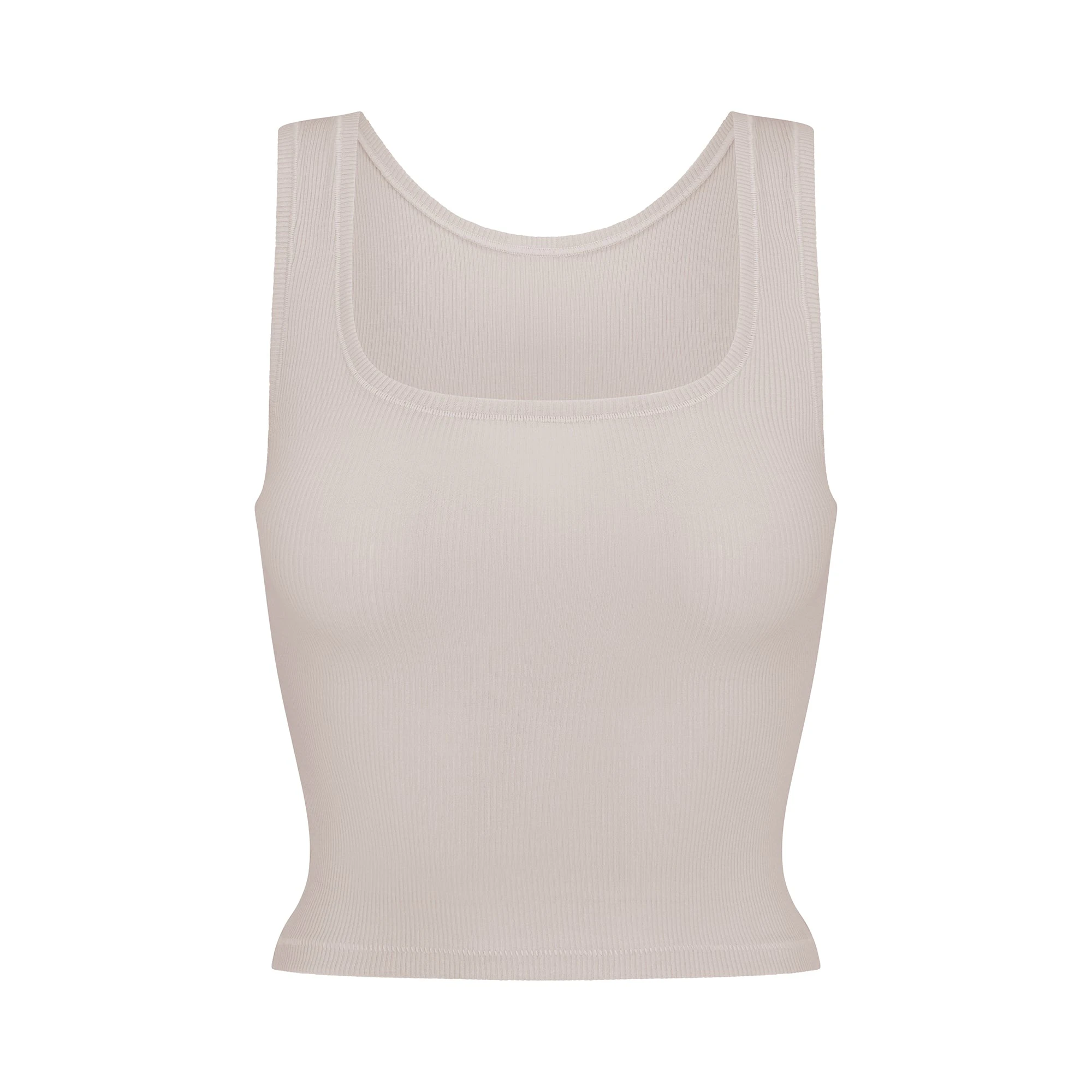 COTTON RIB TANK | STONE(TANKS, TOPS) FLAT ON A WHITE BACKGROUND | FLT