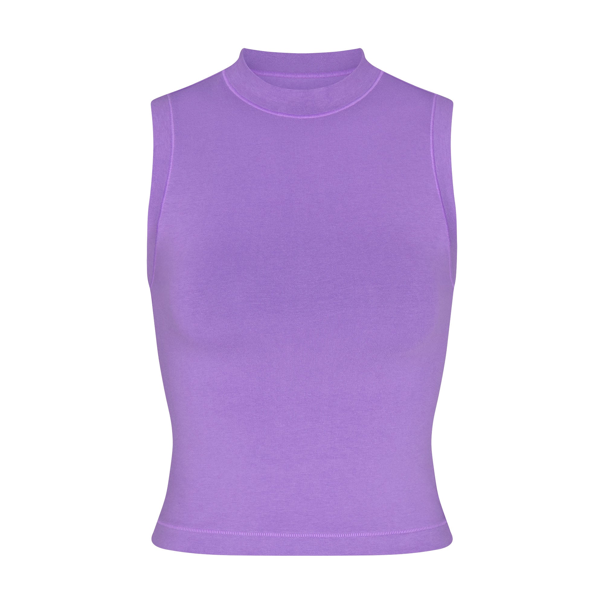 COTTON JERSEY MOCK NECK TANK ULTRA VIOLET