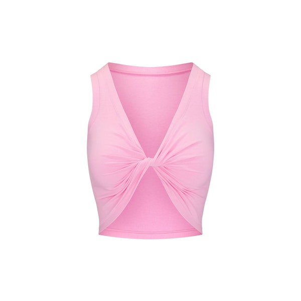 COTTON TWIST TANK | COTTON CANDY (TANKS, TOPS)FLAT ON A WHITE BACKGROUND | FLT