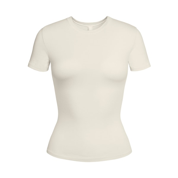 COTTON JERSEY T-SHIRT | BONE FLAT ON A WHITE BACKGROUND | FLT