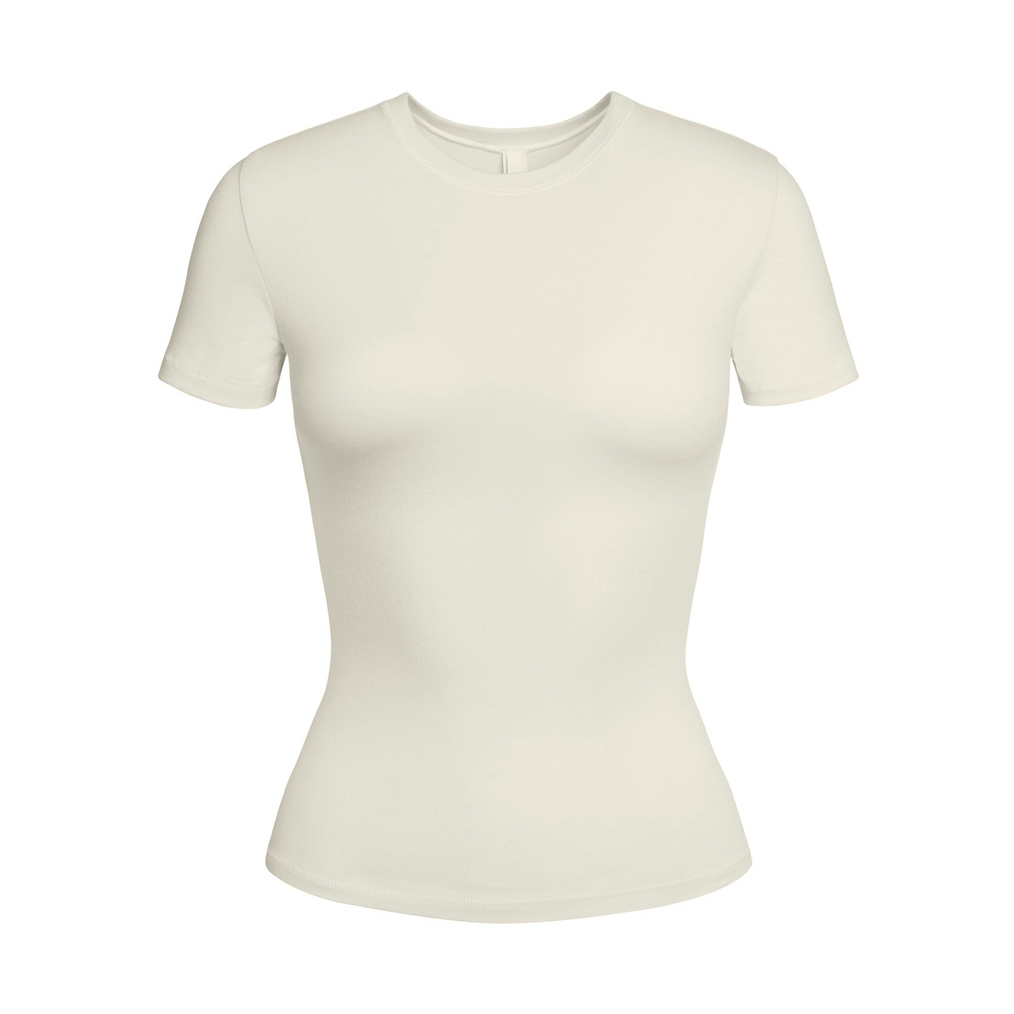 COTTON JERSEY T-SHIRT | BONE FLAT ON A WHITE BACKGROUND | FLT