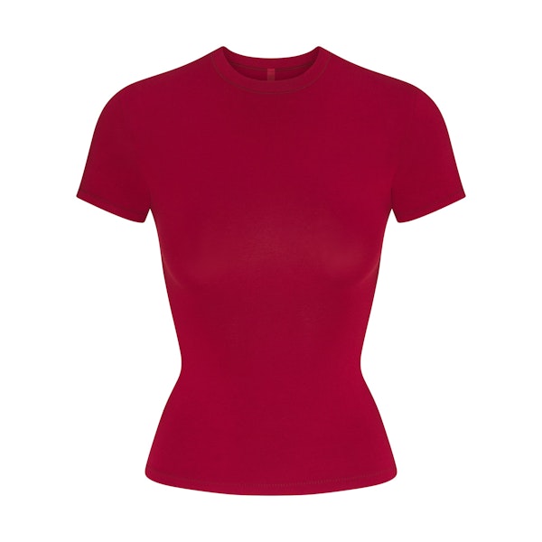 COTTON JERSEY T-SHIRT | BRICK FLAT ON A WHITE BACKGROUND | FLT