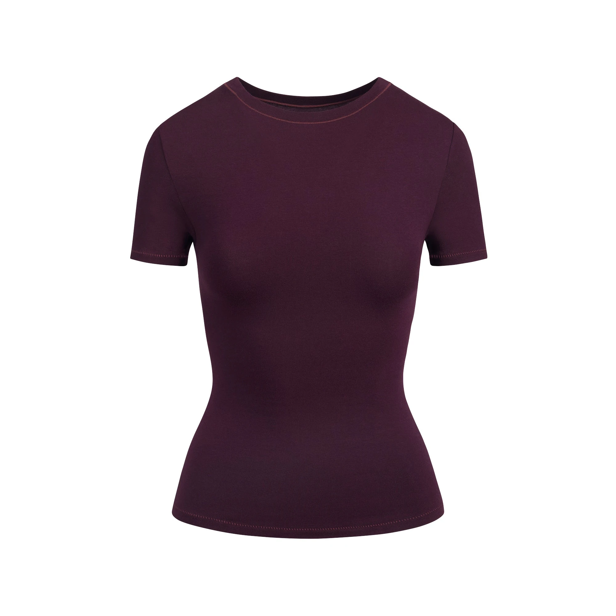 COTTON JERSEY T-SHIRT | CURRANT FLAT ON A WHITE BACKGROUND @ | FLT