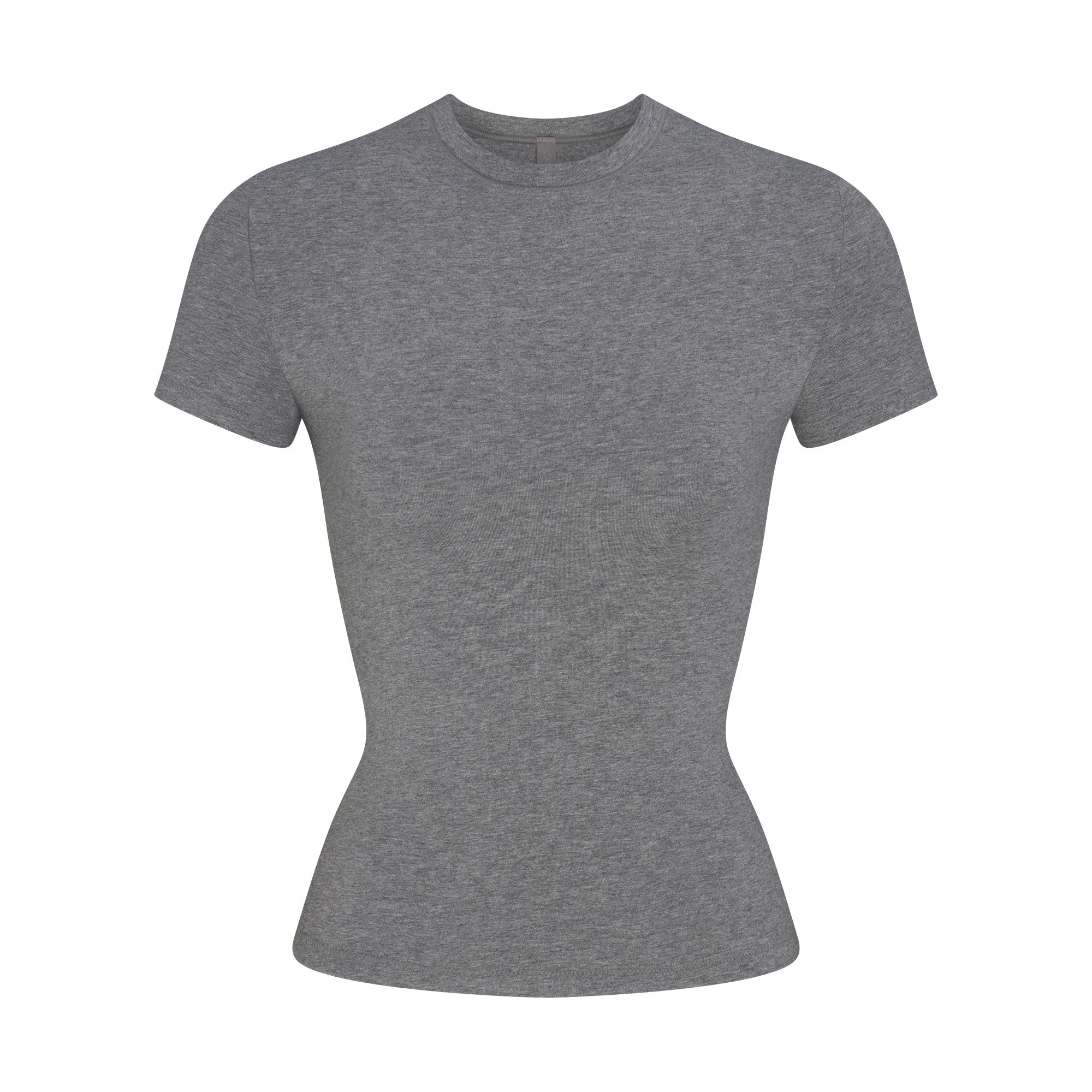 COTTON JERSEY T-SHIRT | DARK HEATHER GREY FLAT ON A WHITE BACKGROUND | FLT