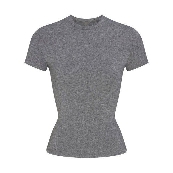 BOYFRIEND LONG SLEEVE T-SHIRT | LIGHT HEATHER GREY | SKIMS