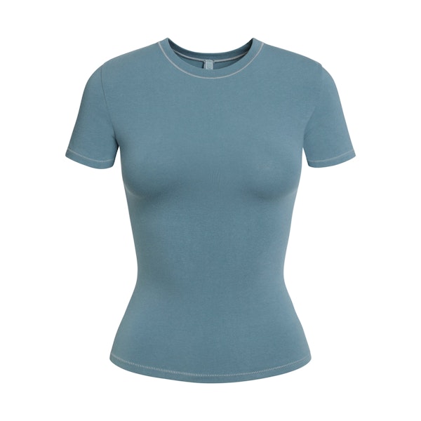 COTTON JERSEY T-SHIRT | KYANITE FLAT ON A WHITE BACKGROUND | FLT