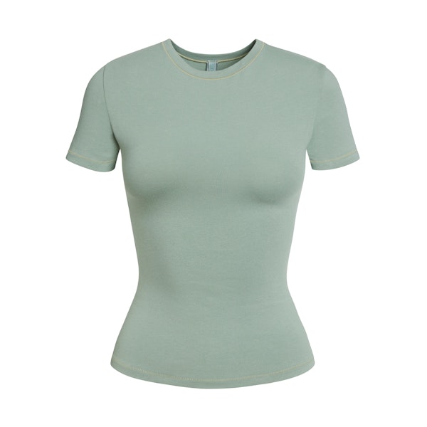 COTTON JERSEY T-SHIRT | MINERAL FLAT ON A WHITE BACKGROUND | FLT