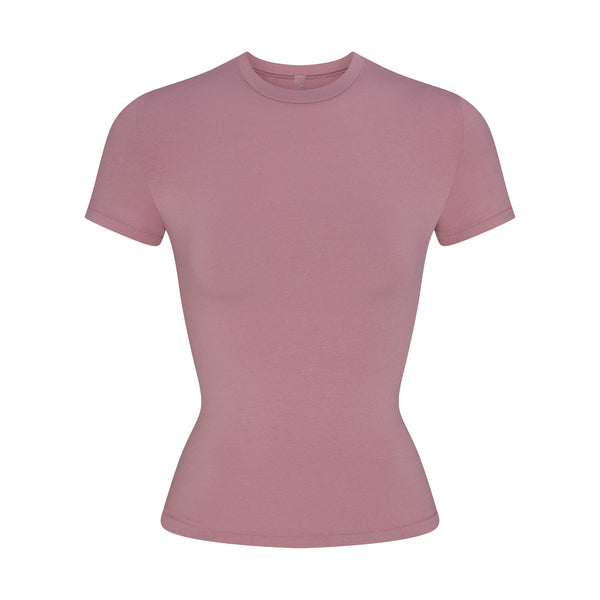COTTON JERSEY LOGO T-SHIRT | CHERRY BLOSSOM WITH SNOW LOGO | SKIMS