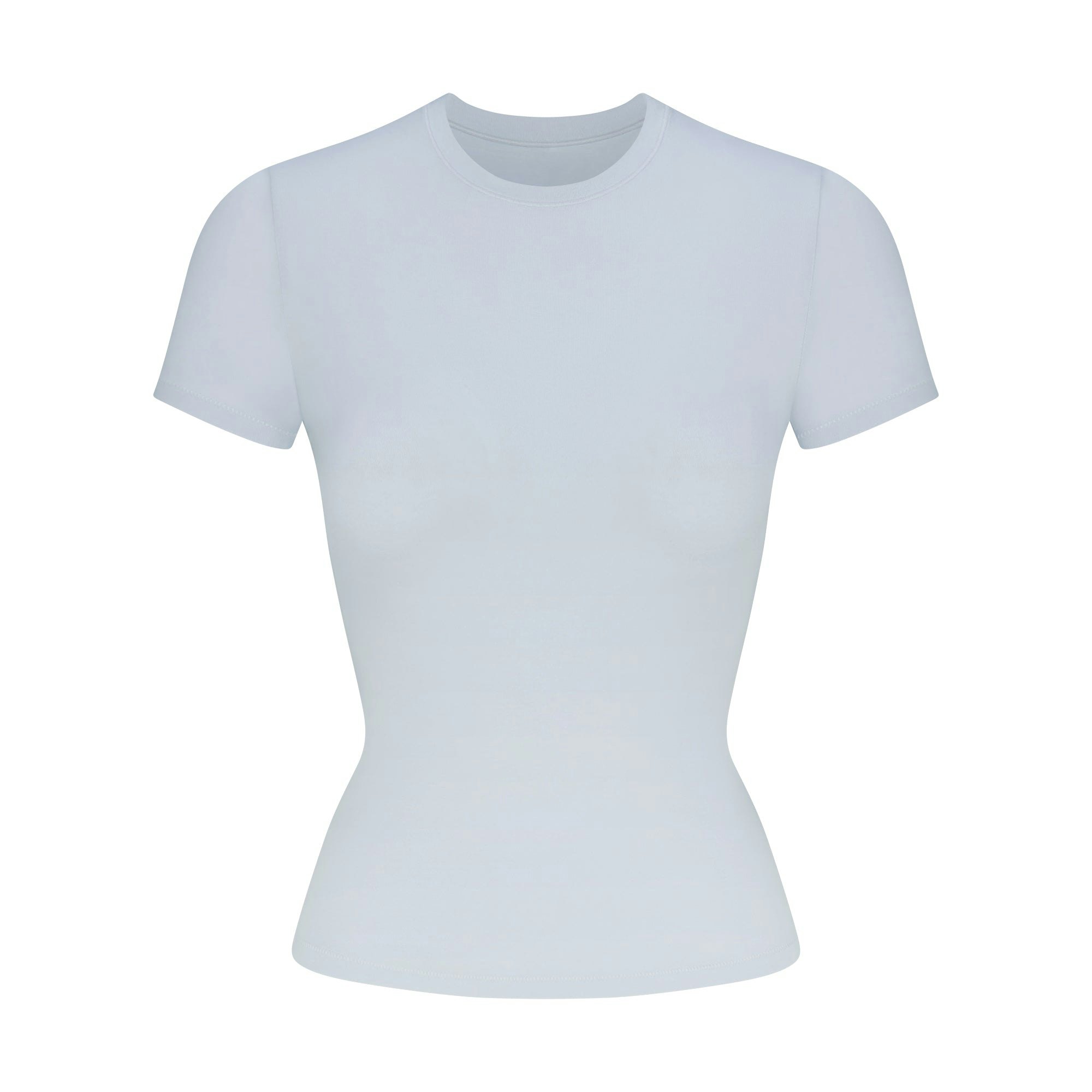 COTTON JERSEY T-SHIRT | ZEN BLUE (T-SHIRTS) FLAT ON A WHITE BACKGROUND | FLT