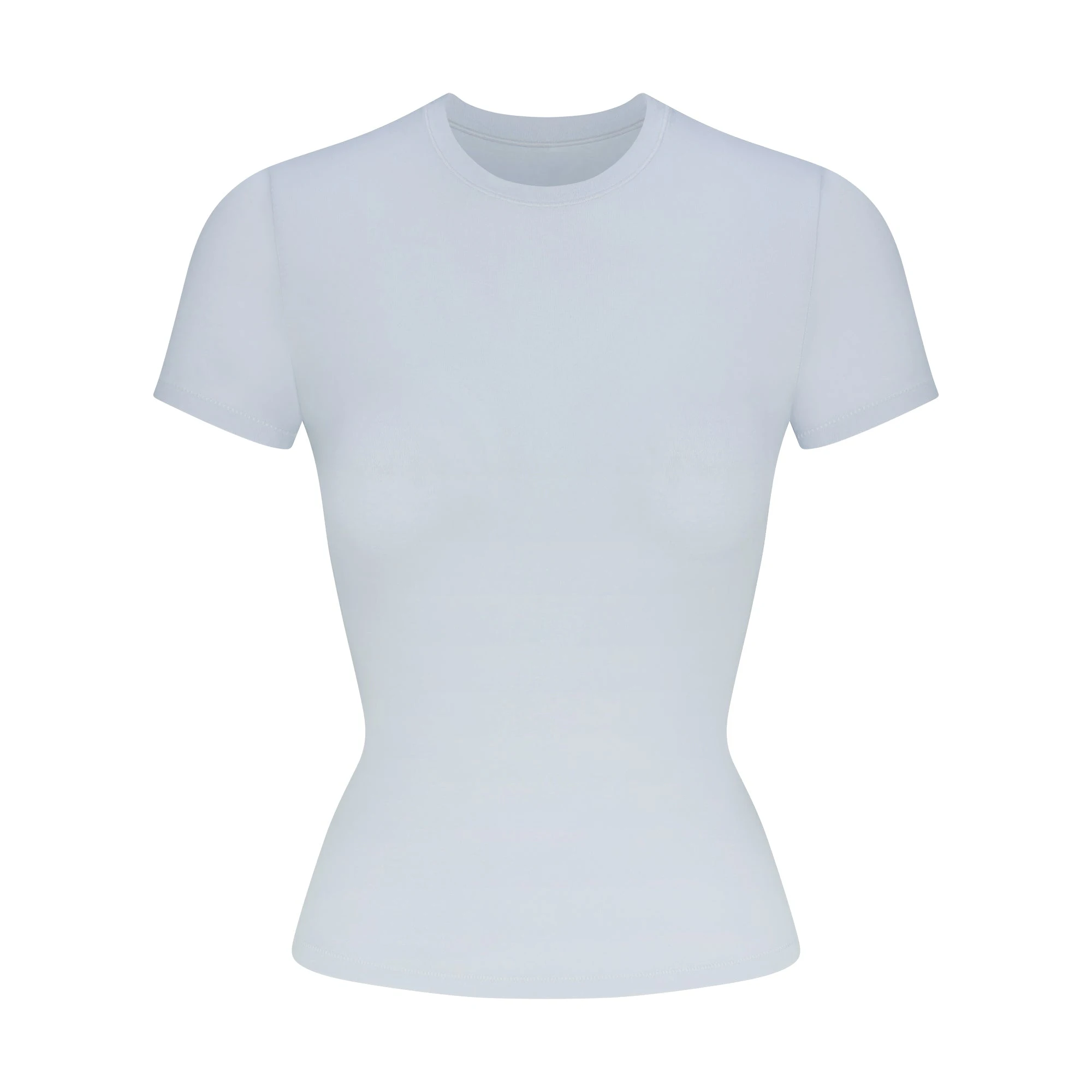 COTTON JERSEY T-SHIRT | ZEN BLUE (T-SHIRTS) FLAT ON A WHITE BACKGROUND | FLT