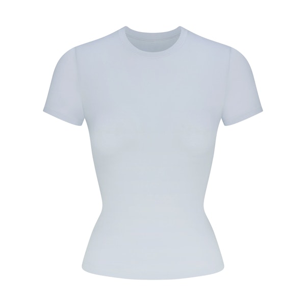 COTTON JERSEY T-SHIRT | ZEN BLUE (T-SHIRTS) FLAT ON A WHITE BACKGROUND | FLT