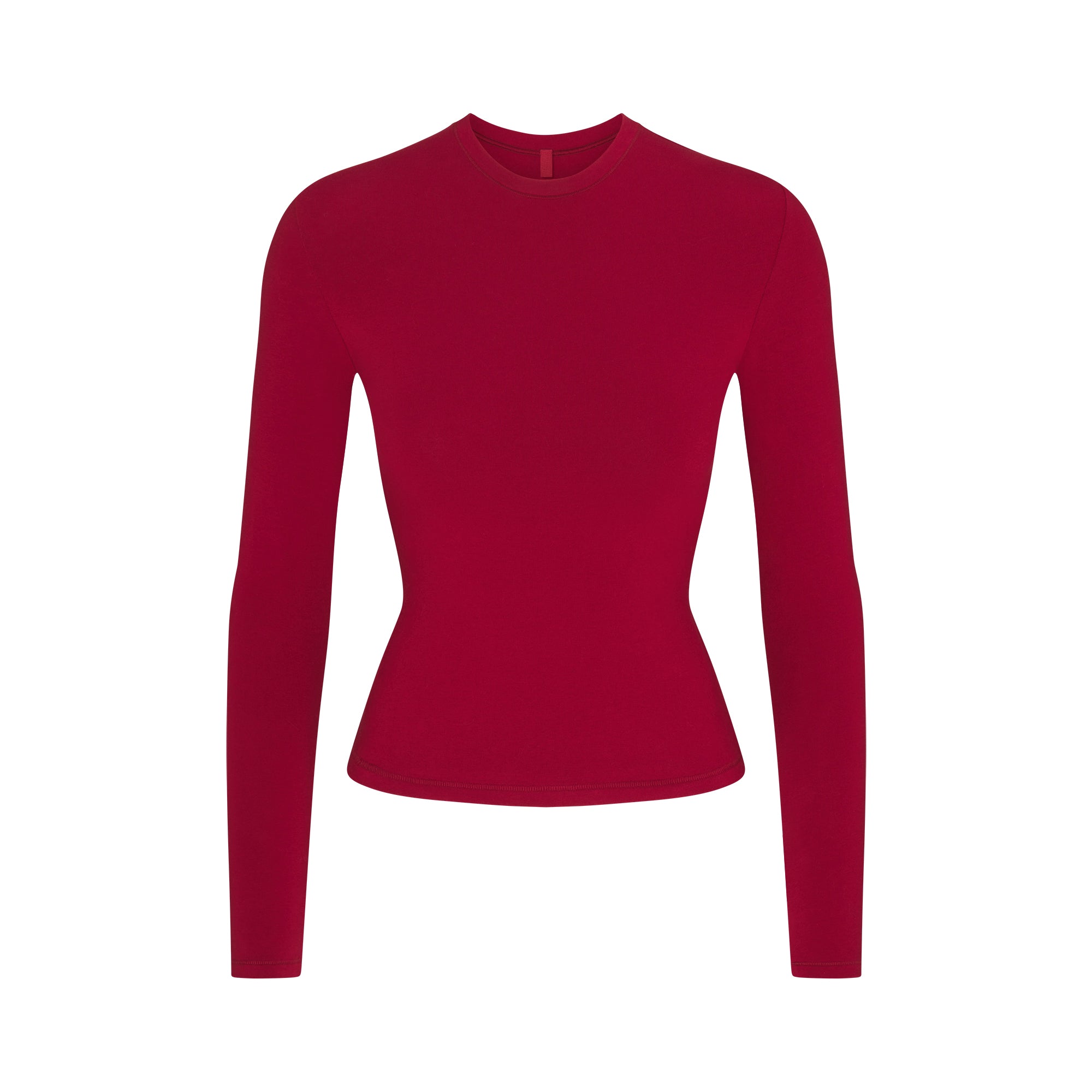 COTTON JERSEY LONG SLEEVE T-SHIRT | BRICK FLAT ON A WHITE BACKGROUND | FLT