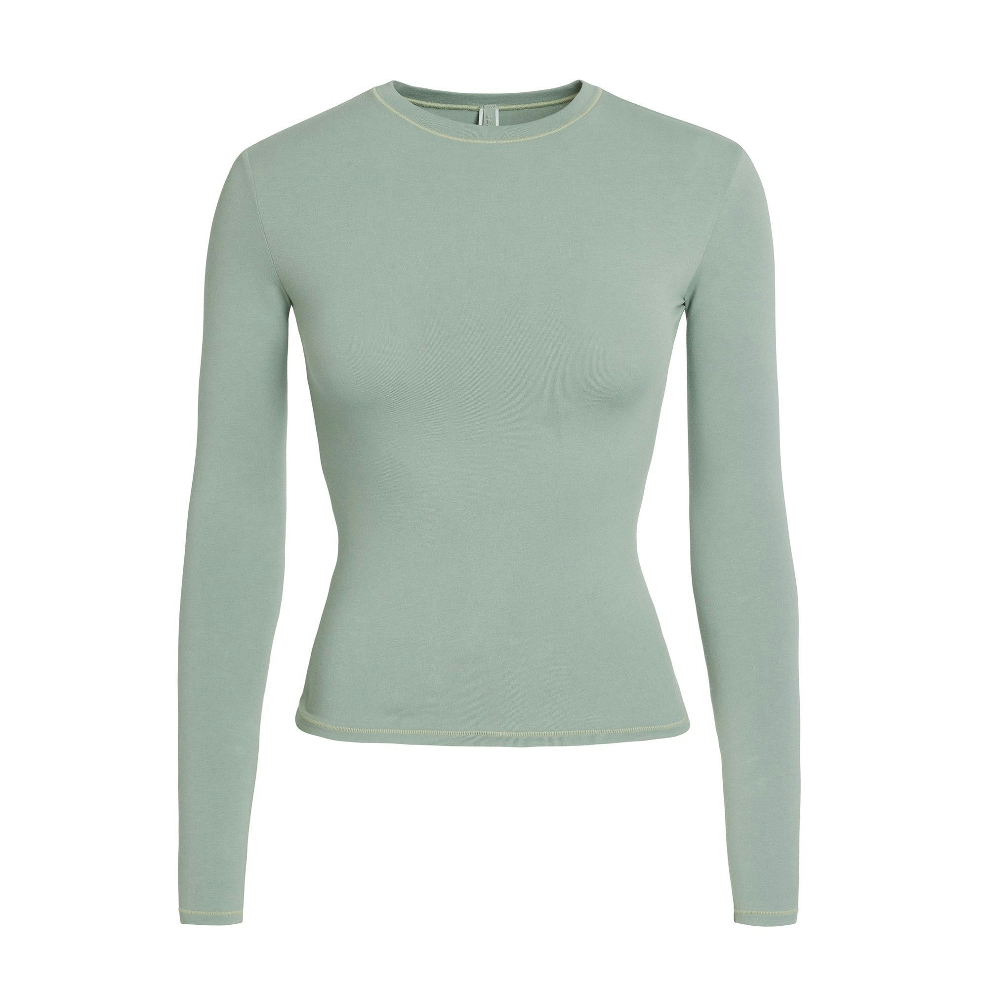 COTTON JERSEY LONG SLEEVE T-SHIRT | MINERAL FLAT ON A WHITE BACKGROUND | FLT