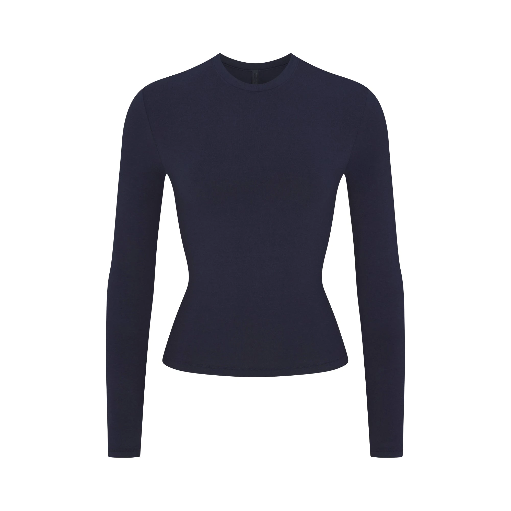 COTTON JERSEY LONG SLEEVE T-SHIRT | NAVY FLAT ON A WHITE BACKGROUND | FLT