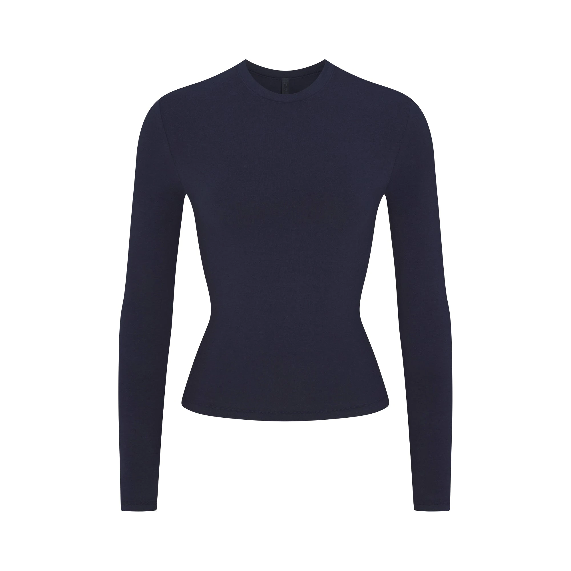 COTTON JERSEY LONG SLEEVE T-SHIRT | NAVY FLAT ON A WHITE BACKGROUND | FLT