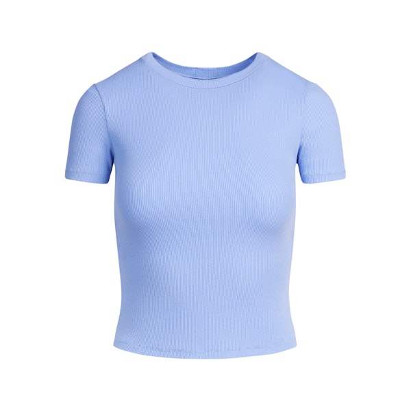 COTTON RIB T-SHIRT | BLUE VIOLET FLAT ON A WHITE BACKGROUND | FLT