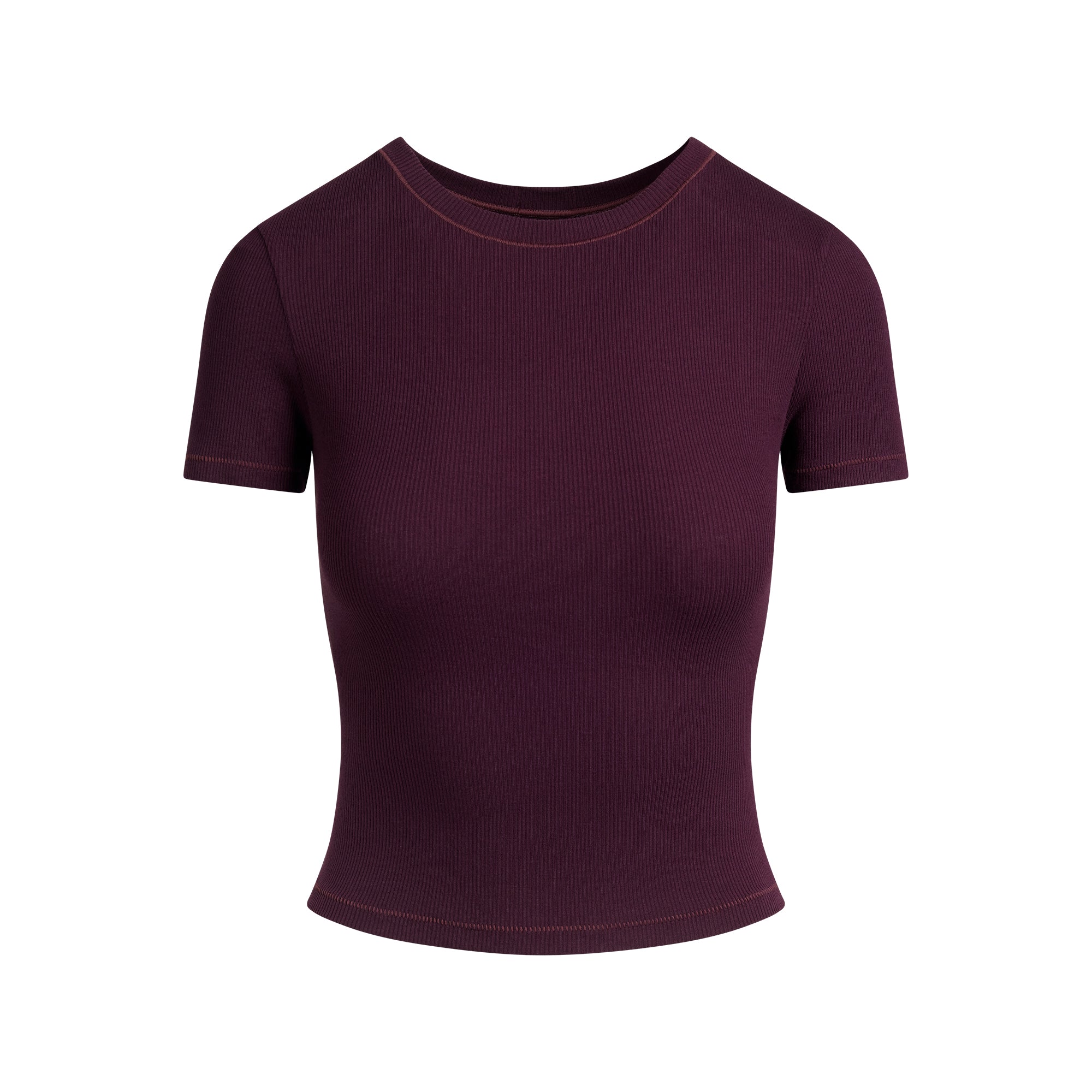 COTTON RIB T-SHIRT | CURRANT