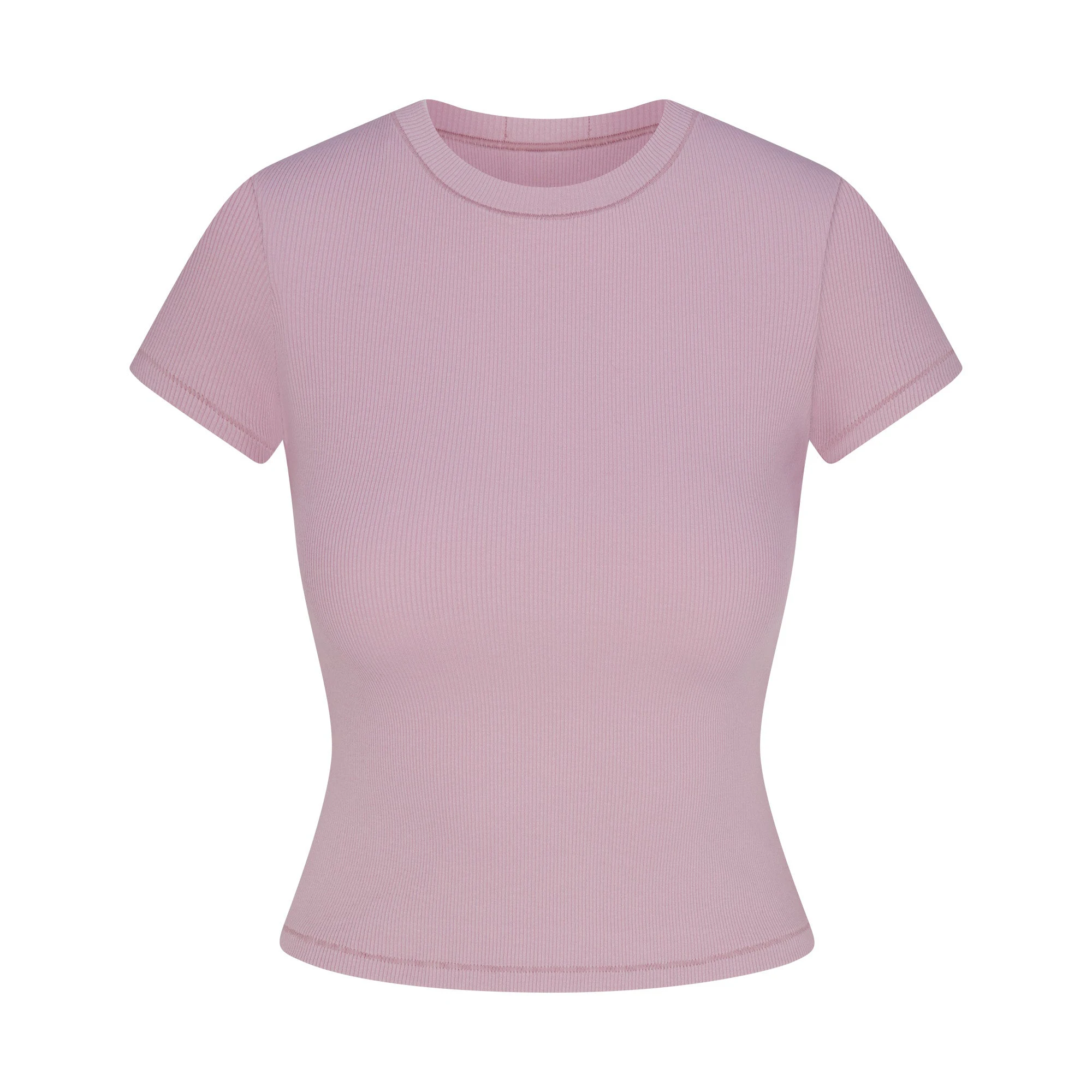 COTTON RIB T-SHIRT | DUSK (T-SHIRTS) FLAT ON A WHITE BACKGROUND | FLT