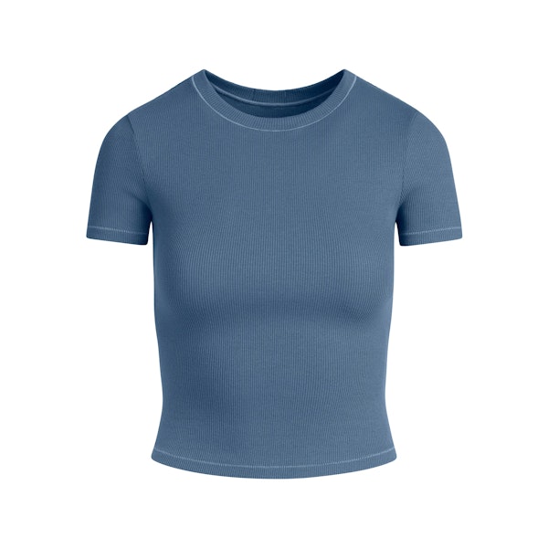 COTTON RIB T-SHIRT | HARBOR FLAT ON A WHITE BACKGROUND | FLT