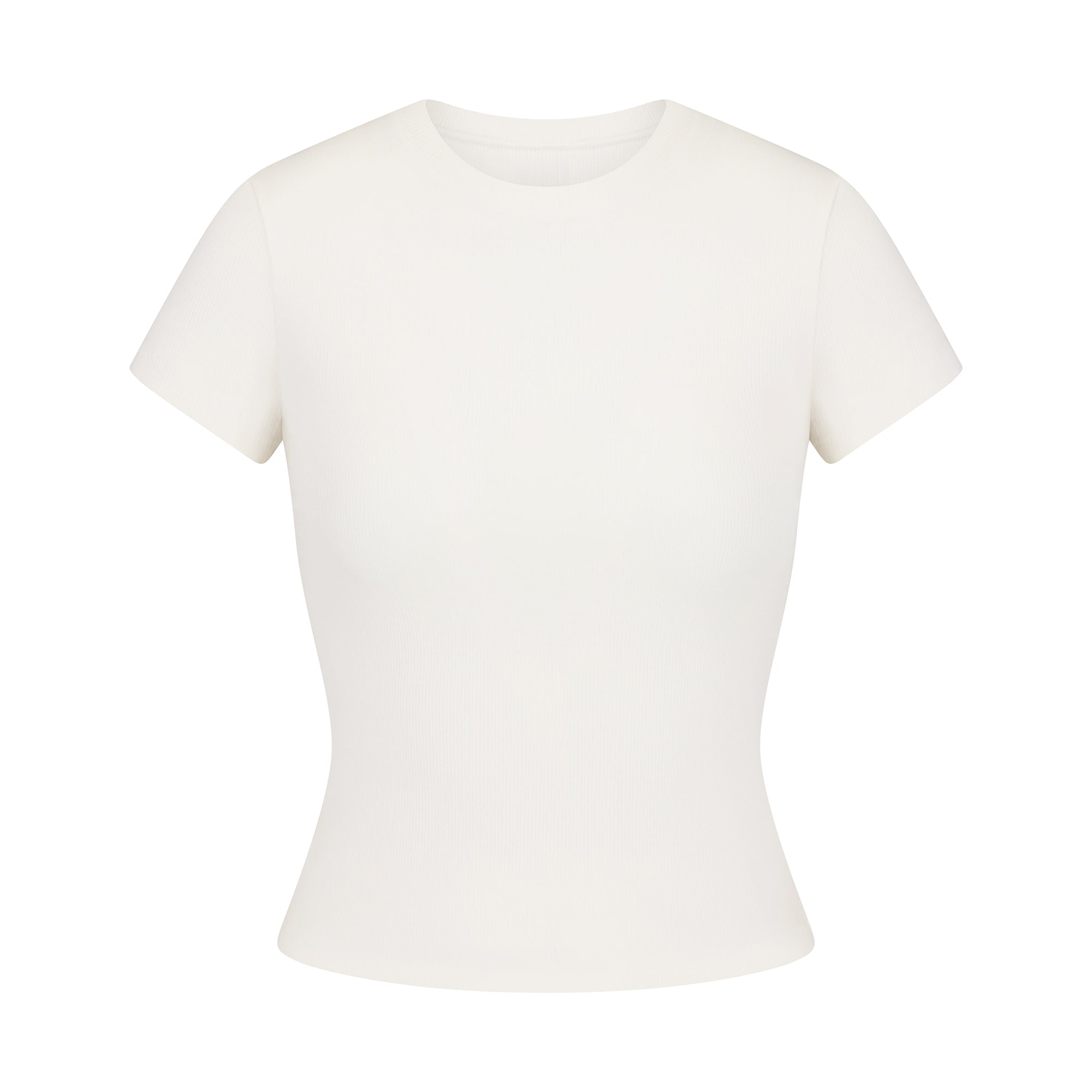 COTTON RIB T-SHIRT | MARBLE (T-SHIRTS, TOPS) LAYS FLAT ON A WHITE BACKGROUND | FLT