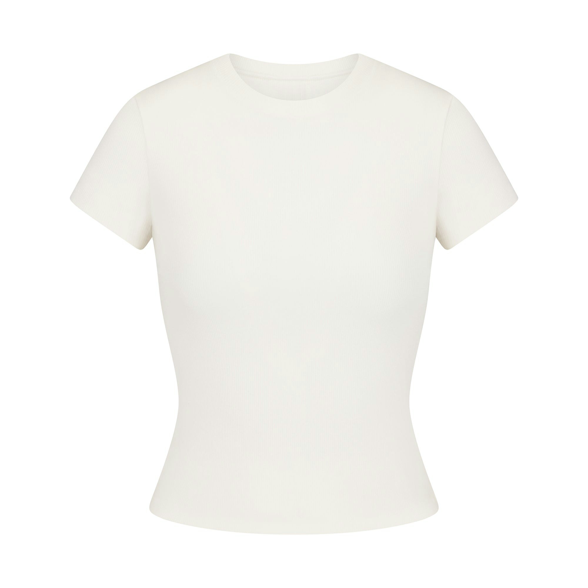 COTTON RIB T-SHIRT | MARBLE (T-SHIRTS, TOPS) LAYS FLAT ON A WHITE BACKGROUND | FLT