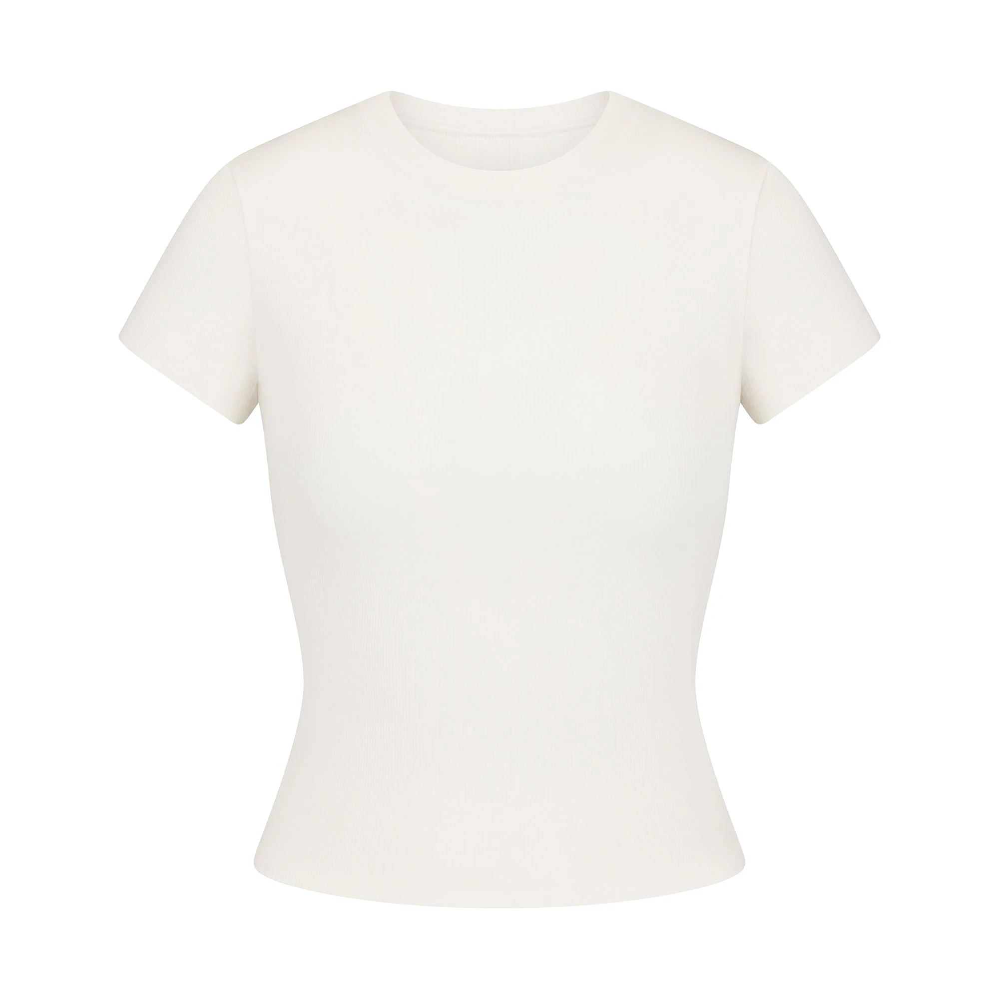 COTTON RIB T-SHIRT | MARBLE (T-SHIRTS, TOPS) LAYS FLAT ON A WHITE BACKGROUND | FLT