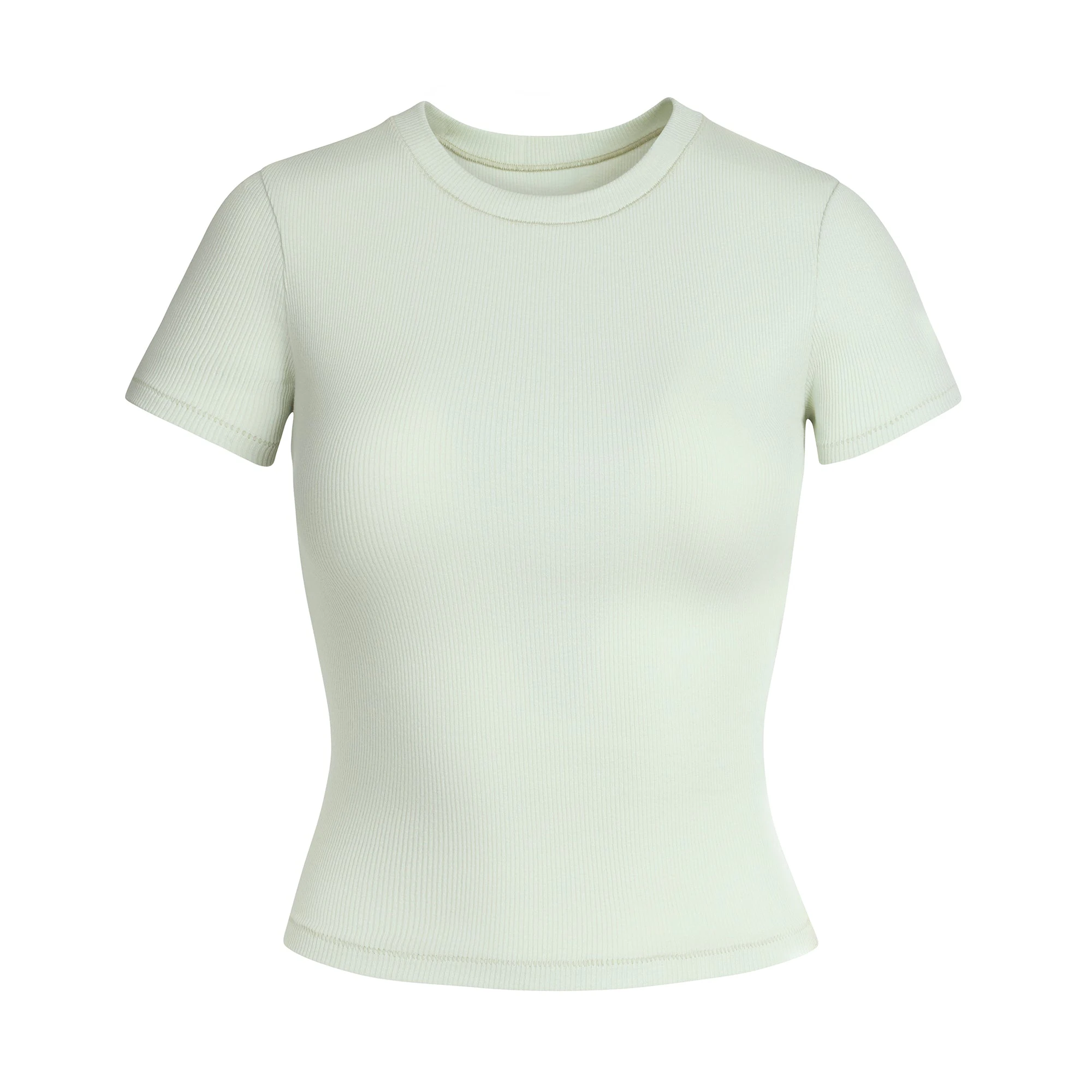 COTTON RIB T-SHIRT | SPEARMINT FLAT ON A WHITE BACKGROUND | FLT