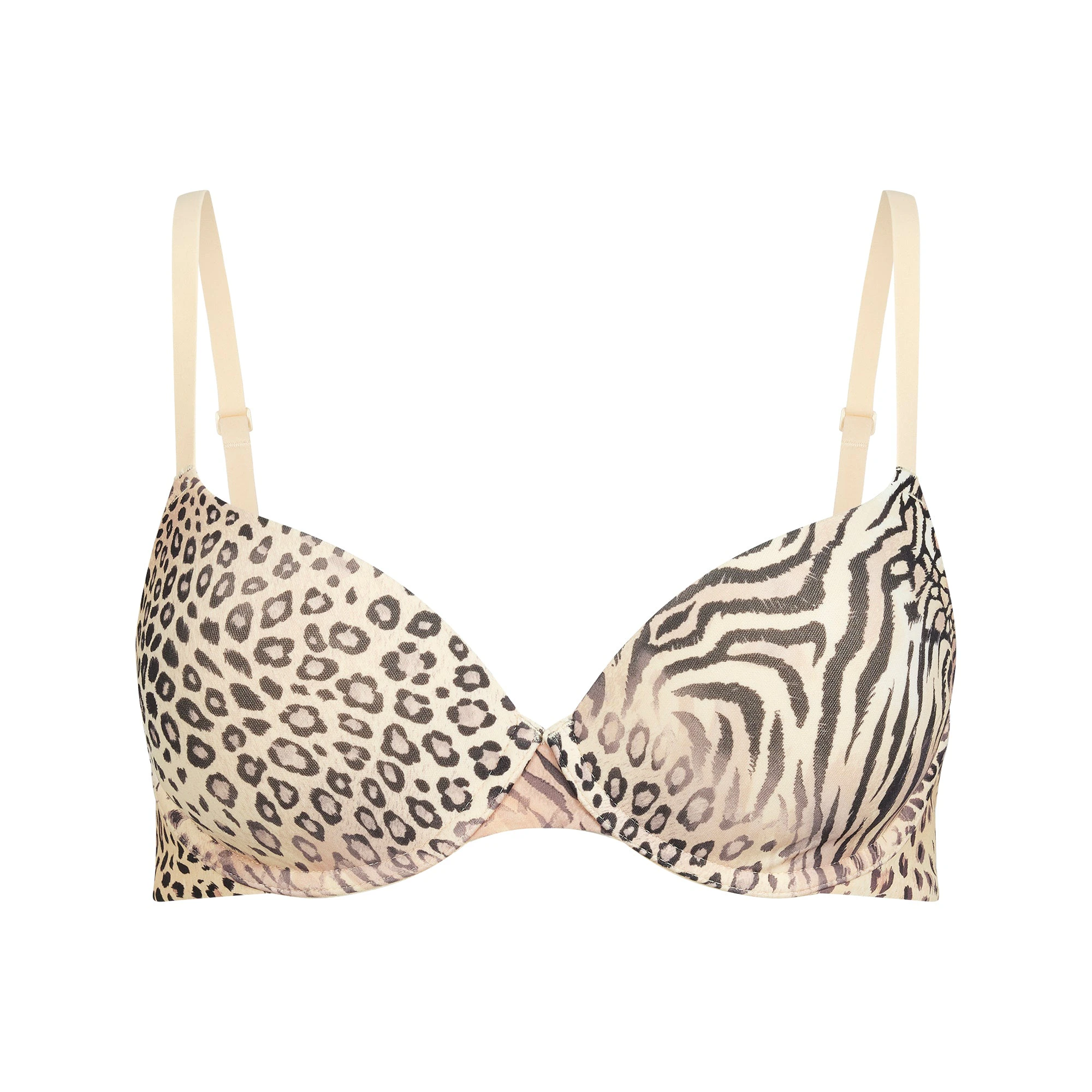 FITS EVERYBODY T-SHIRT BRA | SAND MULTI ANIMAL FLAT ON A WHITE BACKGROUND | FLT