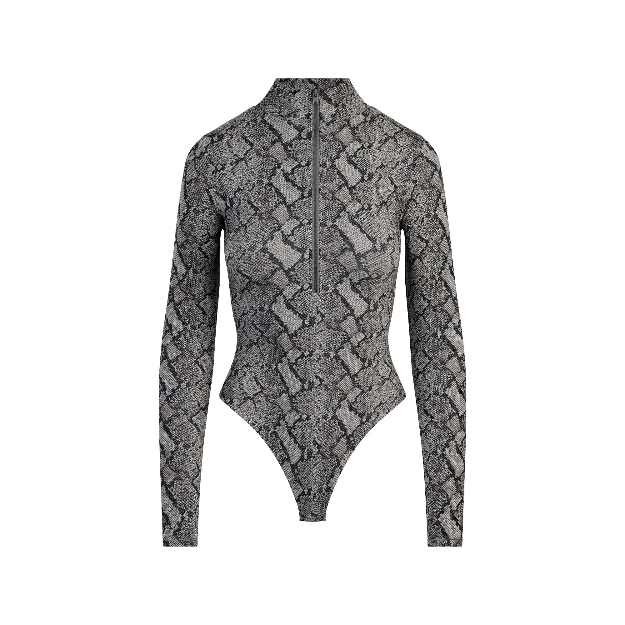 FITS EVERYBODY ZIP FRONT BODYSUIT | SHADOW SNAKE PRINT FLAT ON A WHITE BACKGROUND | FLT