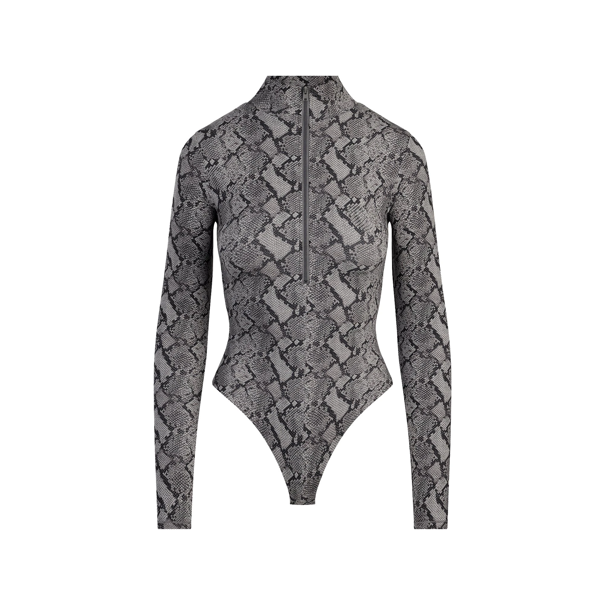 FITS EVERYBODY ZIP FRONT BODYSUIT | SHADOW SNAKE PRINT FLAT ON A WHITE BACKGROUND | FLT