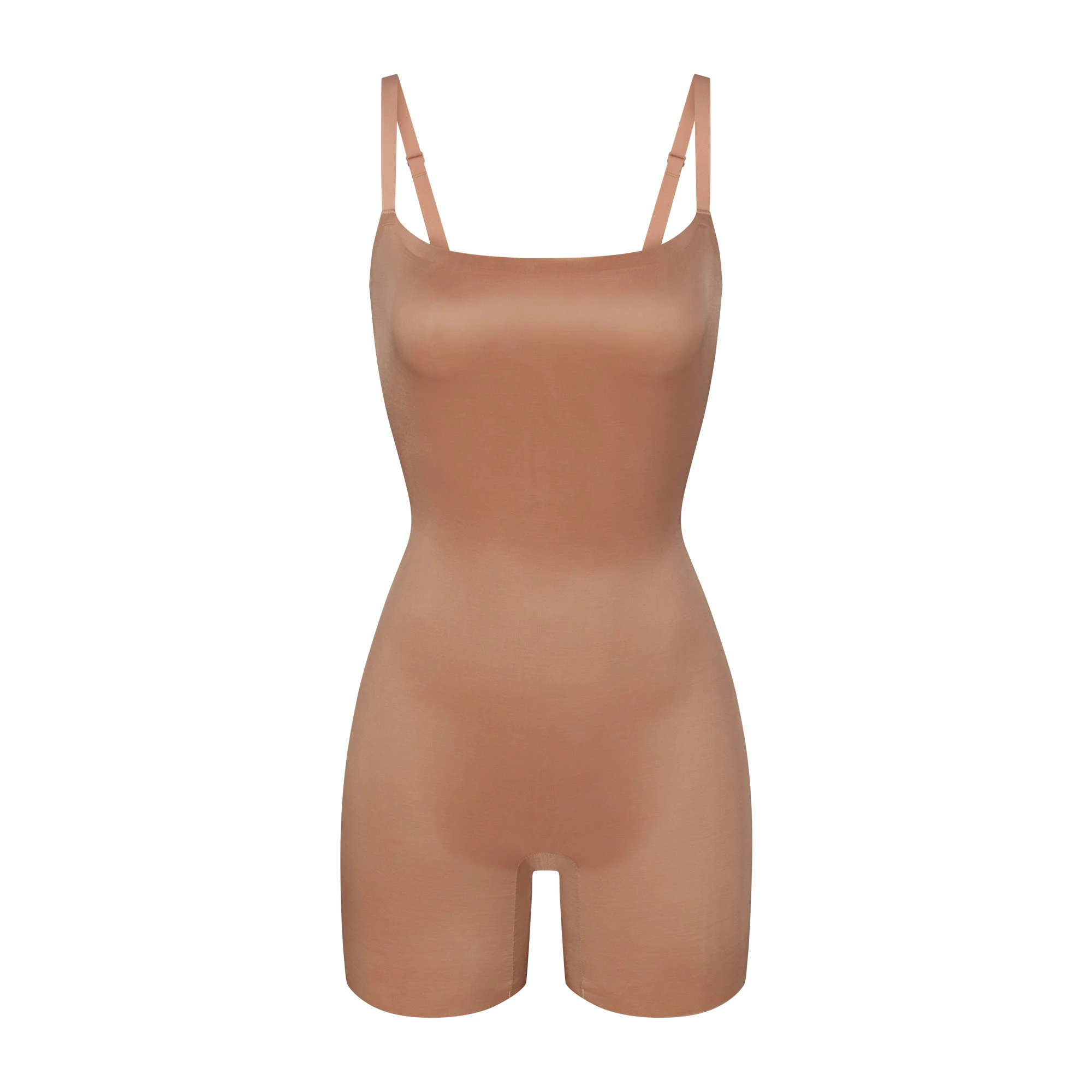 SIMPLY BARE LOW BACK MID THIGH BODYSUIT | SIENNA (SHAPEWEAR BODYSUITS) LAYS FLAT ON A WHITE BACKGROUND