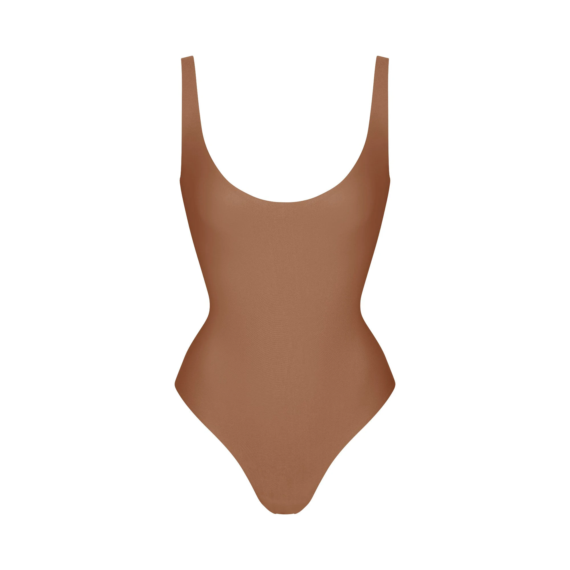 SKIMS BODY SCOOP LOW BACK THONG BODYSUIT | JASPER FLAT ON A WHITE BACKGROUND | FLT