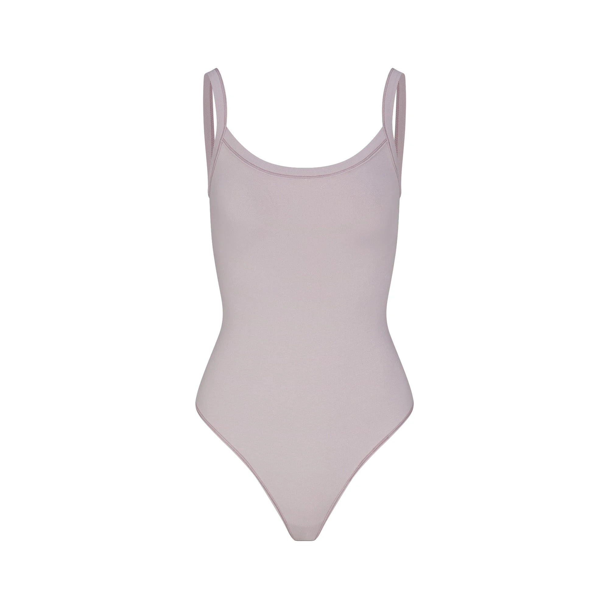 COTTON JERSEY SCOOP NECK BODYSUIT | OYSTER FLAT ON A WHITE BACKGROUND | FLT