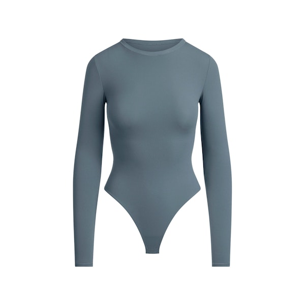 FITS EVERYBODY LONG SLEEVE CREW NECK BODYSUIT | ZIRCON FLAT ON A WHITE BACKGROUND | FLT