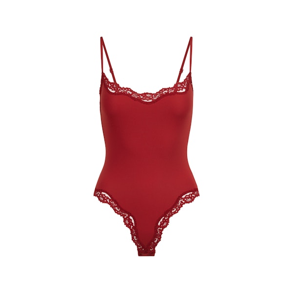 FITS EVERYBODY LACE CAMI BODYSUIT | BRICK FLAT ON A WHITE BACKGROUND | FLT