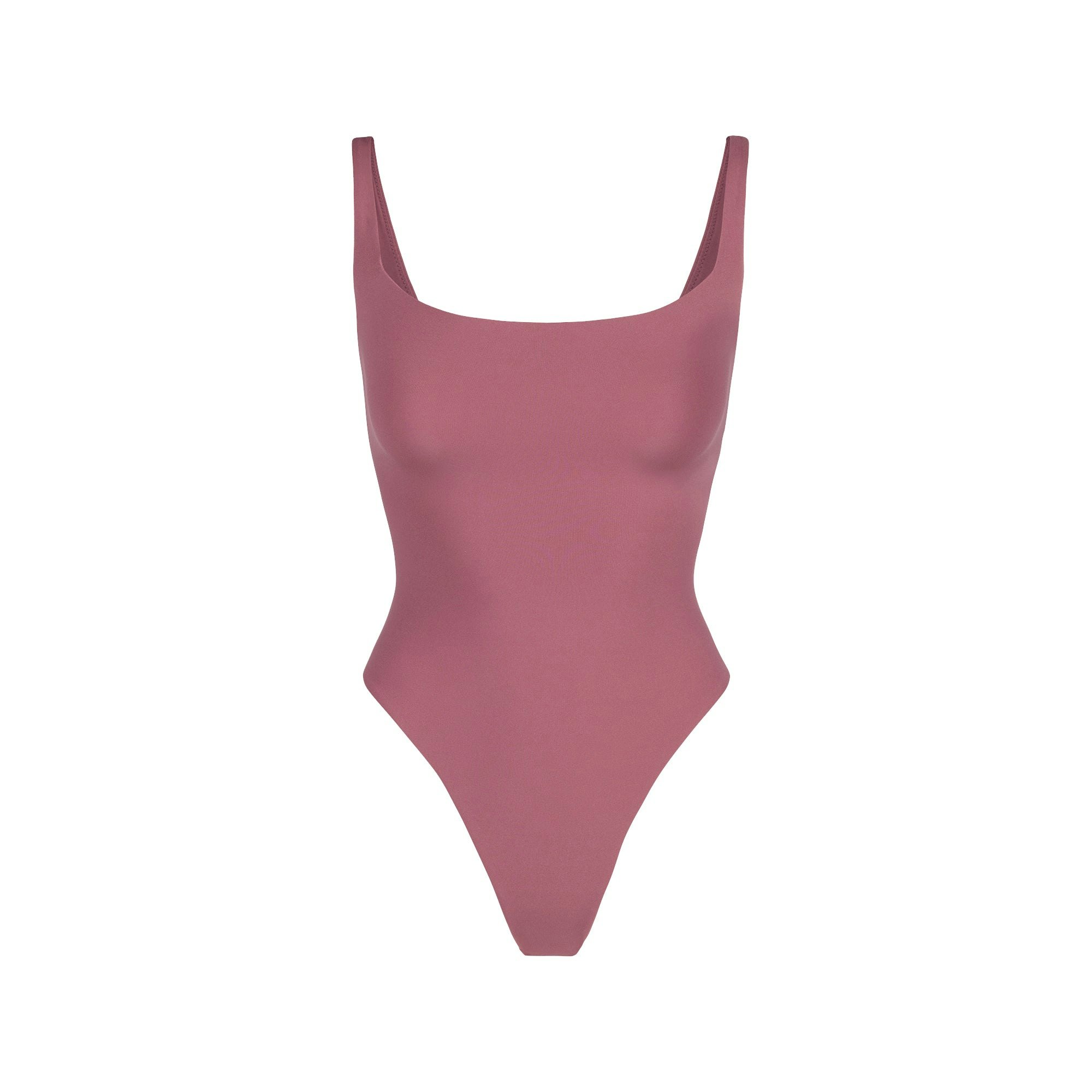 FITS EVERYBODY SQUARE NECK BODYSUIT | BEET FLAT ON A WHITE BACKGROUND | FLT