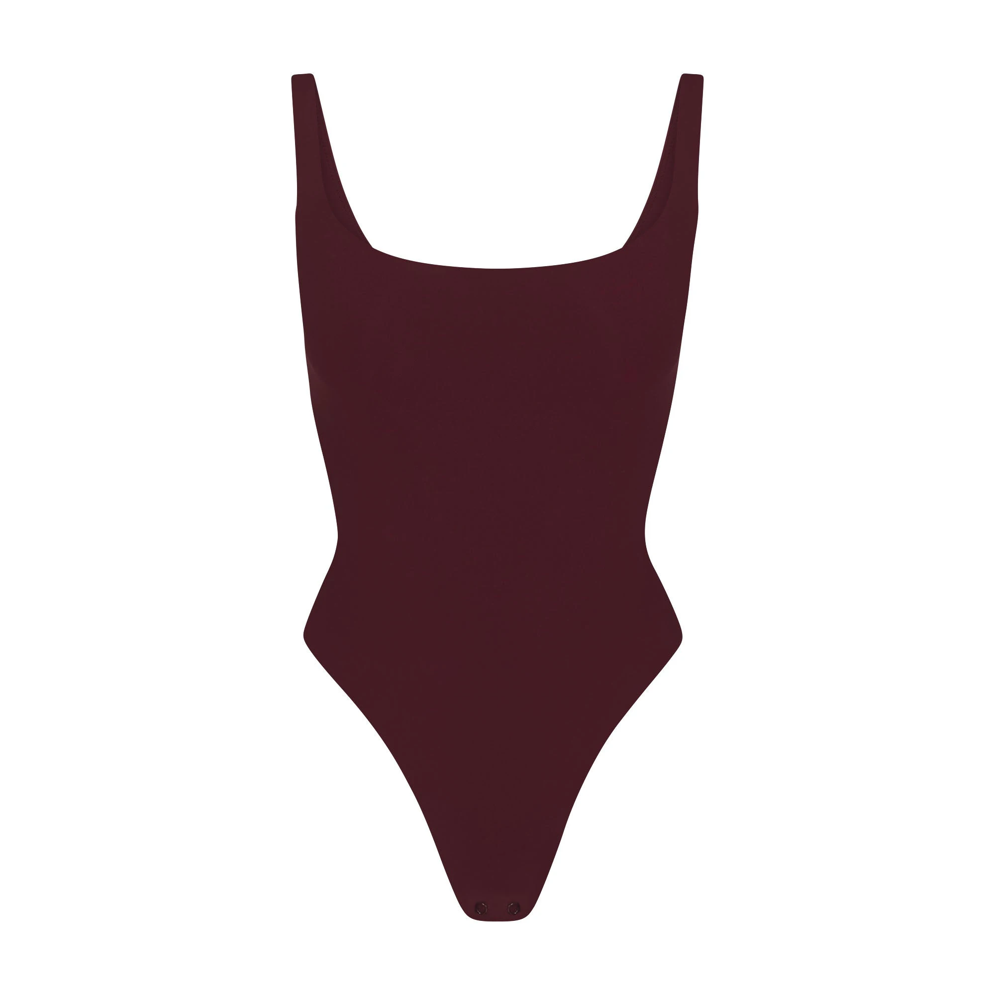 FITS EVERYBODY SQUARE NECK BODYSUIT | CURRANT FLAT ON A WHITE BACKGROUND | FLT
