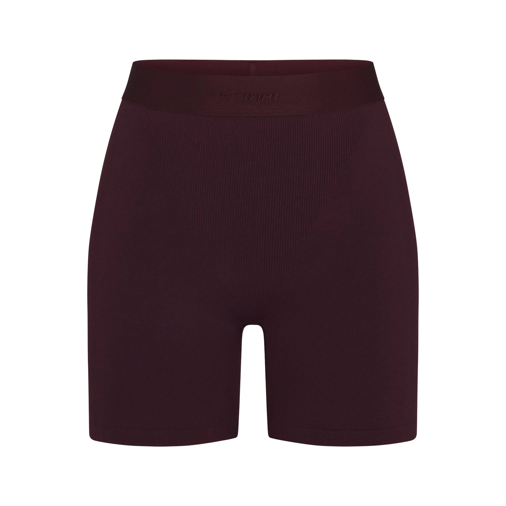 NikeSKIMS VINTAGE SEAMLESS 5" SHORT | CURRANT FLAT ON A WHITE BACKGROUND | FLT