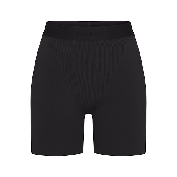 NikeSKIMS VINTAGE SEAMLESS 5" SHORT | OBSIDIAN FLAT ON A WHITE BACKGROUND | FLT