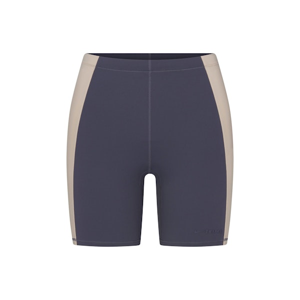 NikeSKIMS MATTE AND SHINE 5" BIKER SHORT | DEEP ROYAL/STONE FLAT ON A WHITE BACKGROUND | FLT