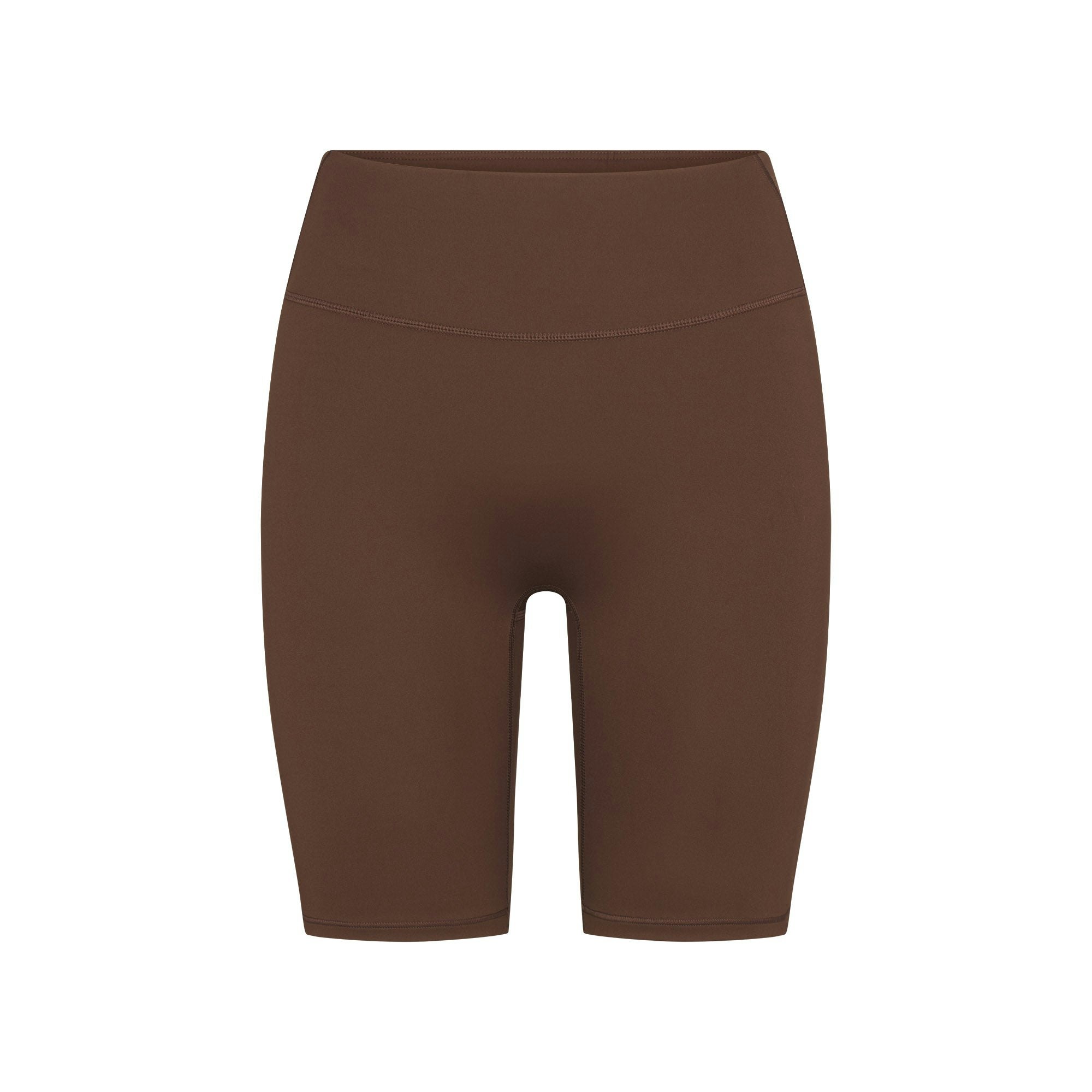 NikeSKIMS MATTE 7" BIKER SHORT | DARK SEPIA FLAT ON A WHITE BACKGROUND | FLT